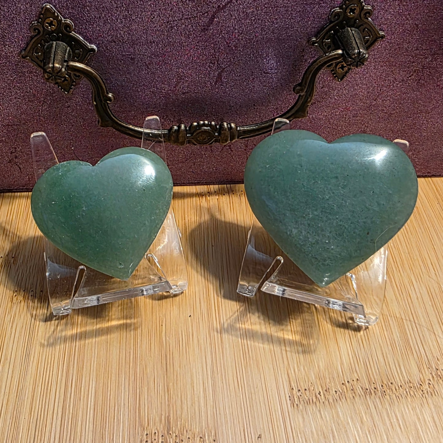 Green Aventurine hearts