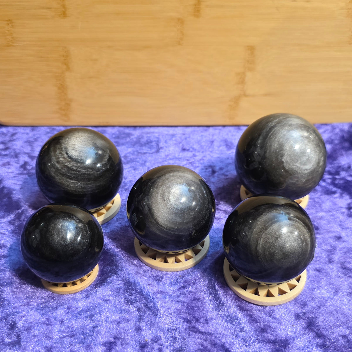 *Silver Sheen Obsidian Spheres