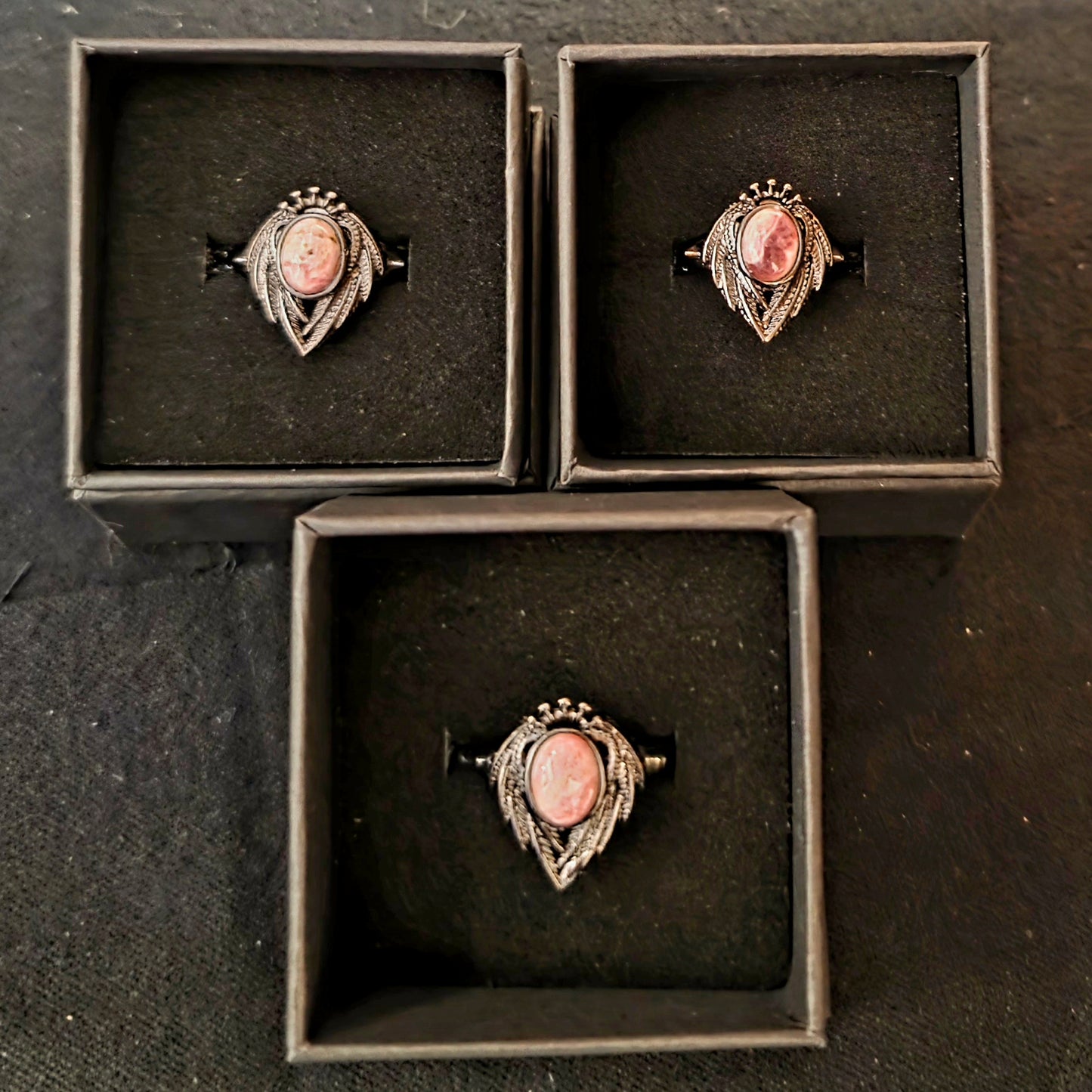 Winged Rhodochrosite Ring – Adjustable Statement Ring