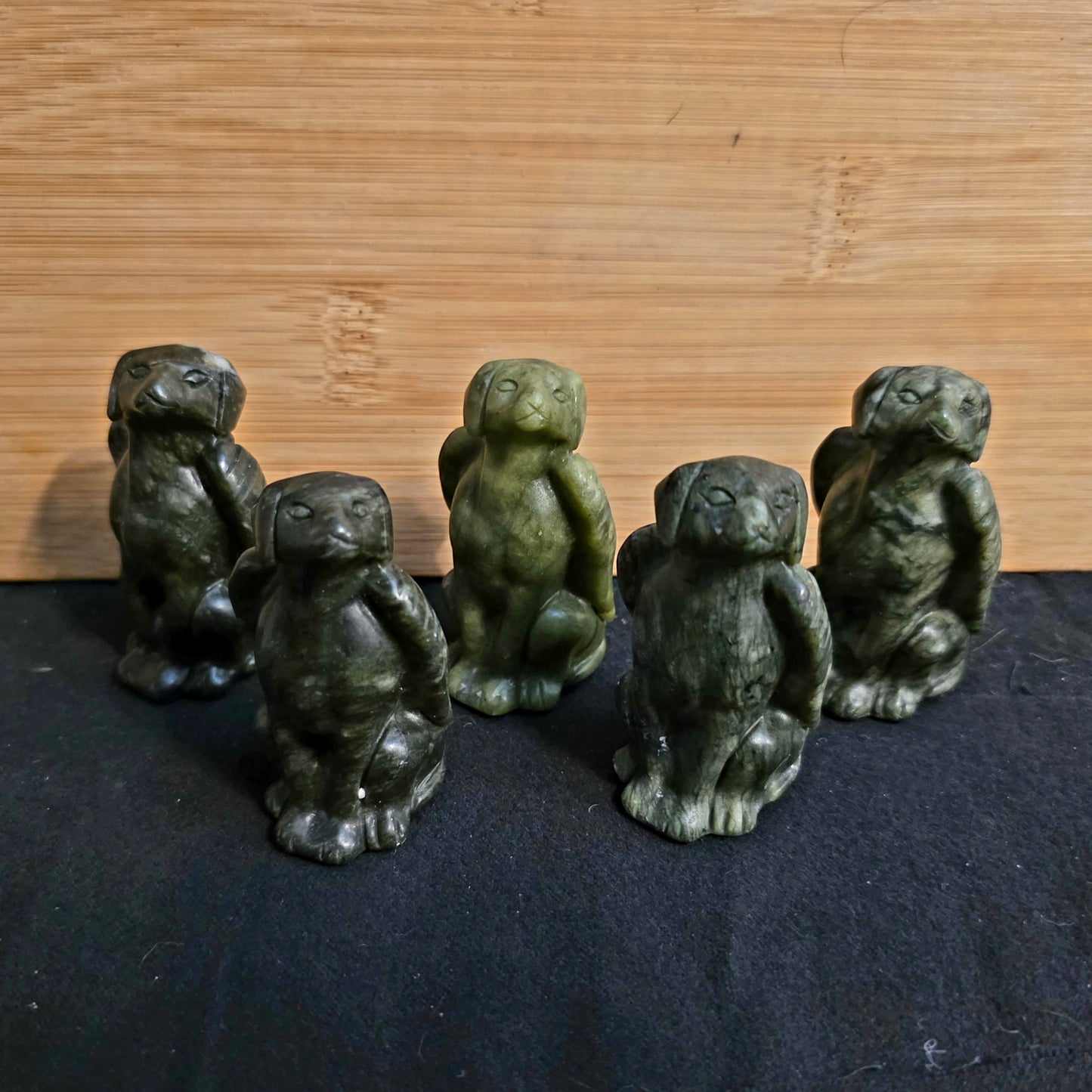 Green Jade Angel Dog Carvings- Loyalty, Love, Protection, and Gentle Guidance