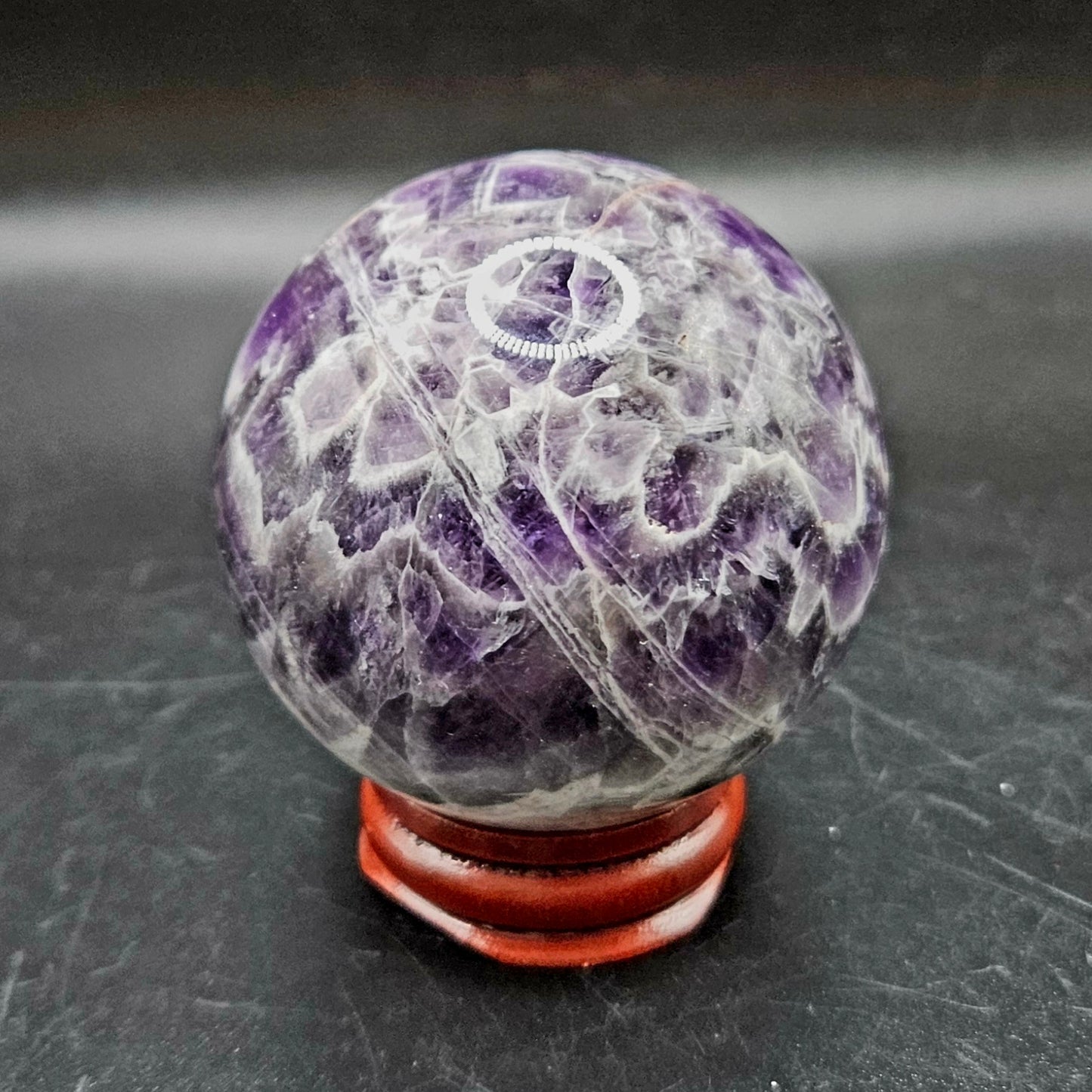 Chevron (Dream) Amethyst sphere– Intuition, Clarity & Spiritual Focus