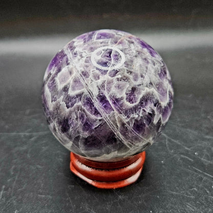 Chevron (Dream) Amethyst sphere– Intuition, Clarity & Spiritual Focus