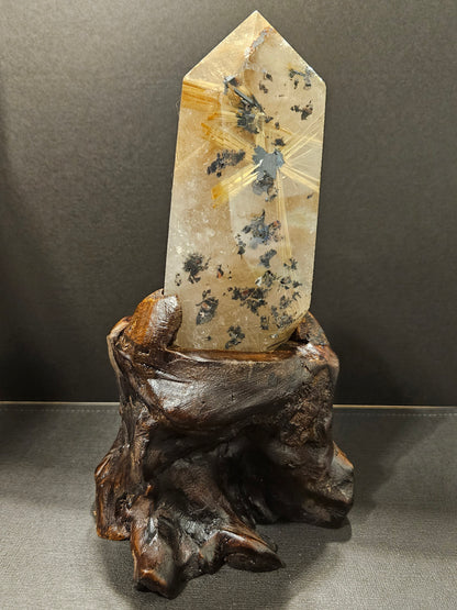 Golden Rutilated Quartz tower– Manifestation, Clarity & Amplified Energy