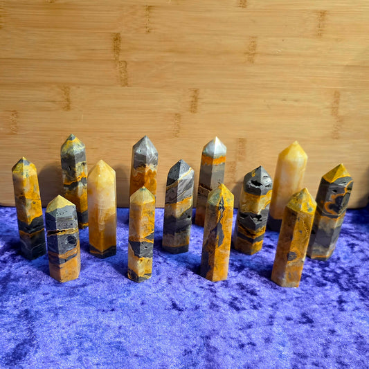 Bumblebee Jasper Tower- Confidence, Joy, Motivation Crystal Tower, Solar Plexus Energy