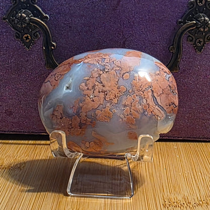 Pink Flower Agate palmstone – Growth, Self-Love & Gentle Motivation