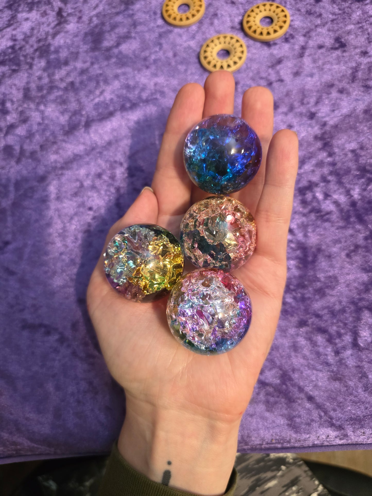 Rainbow Crackle Quartz Sphere-
Color-Enhanced • Energy Amplifier • Joyful Vibes
