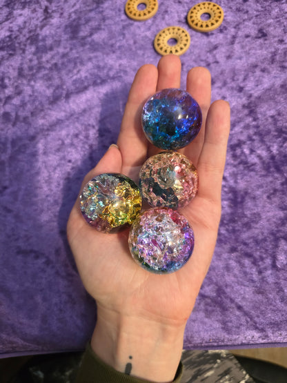Rainbow Crackle Quartz Sphere-
Color-Enhanced • Energy Amplifier • Joyful Vibes