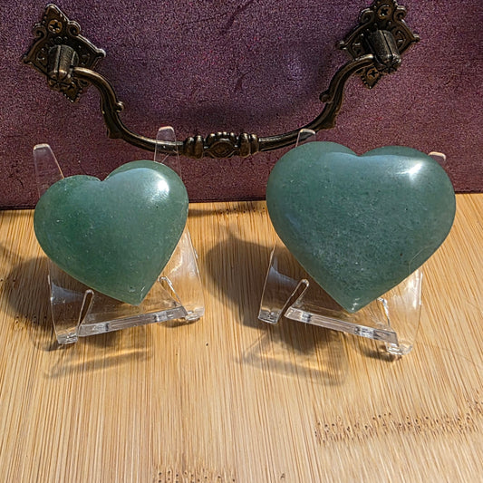 Green Aventurine hearts
