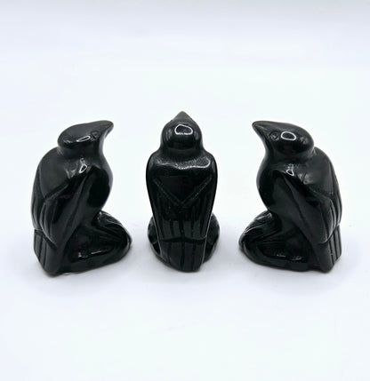 Black Obsidian crow, small– Grounding, Protection & Inner Strength