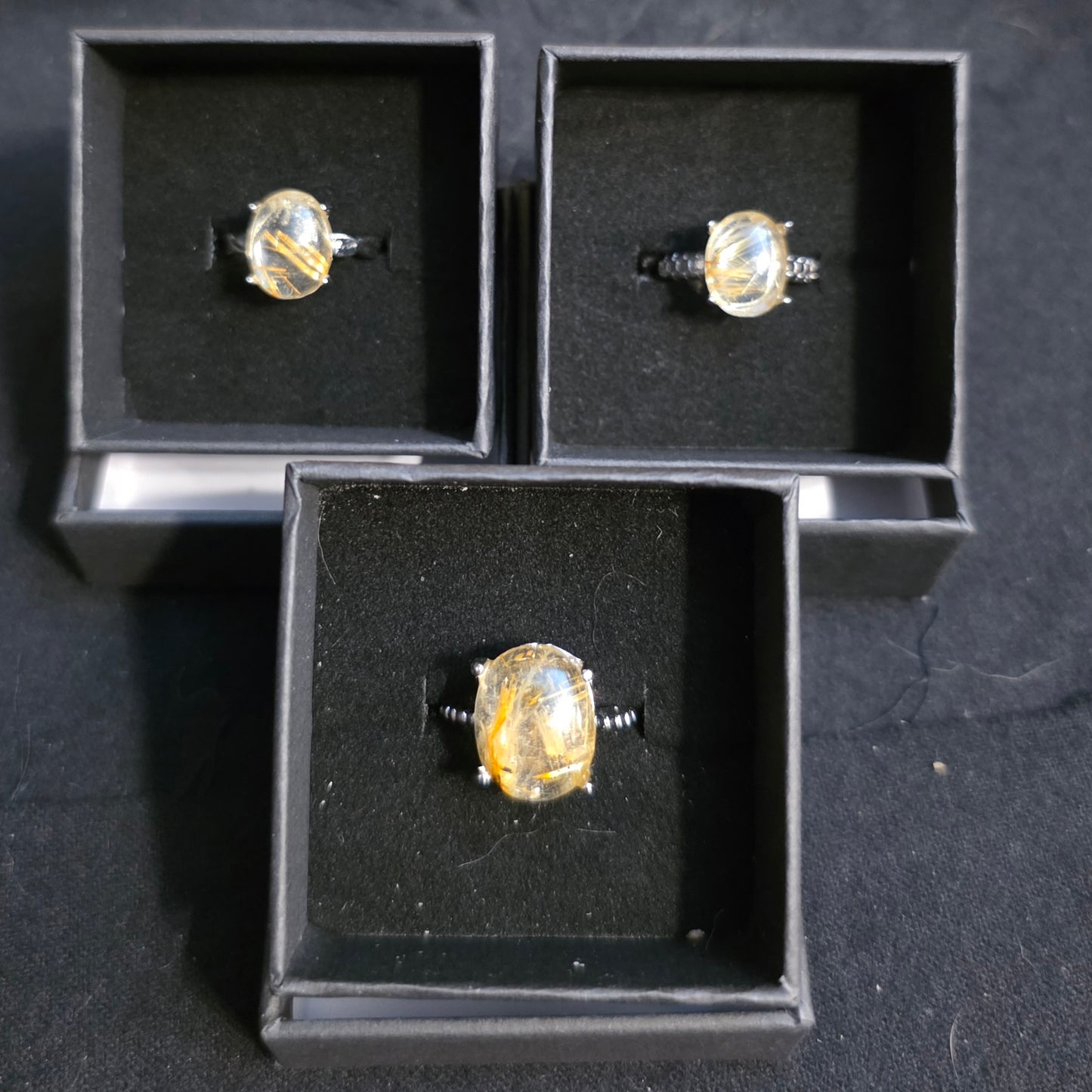 Golden Rutilated Quartz Adjustable Ring