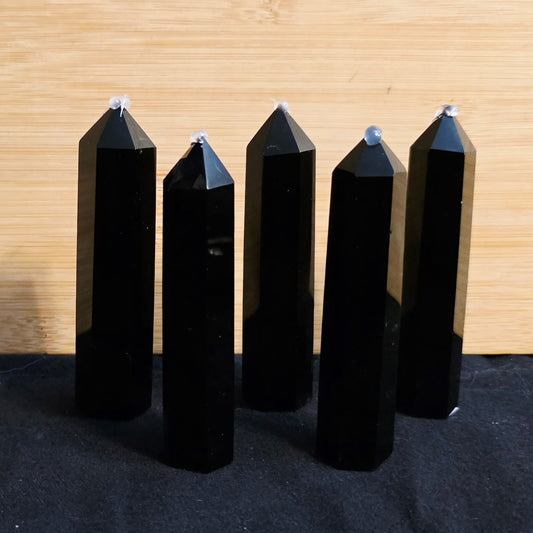 Black Obsidian Mini Towers- Protection, Grounding, Energy Shielding