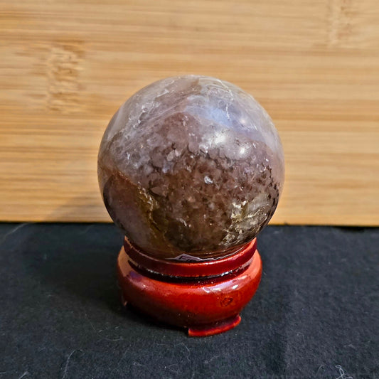 Fire Quartz Sphere with Natural Inclusions- Grounding & Clarity