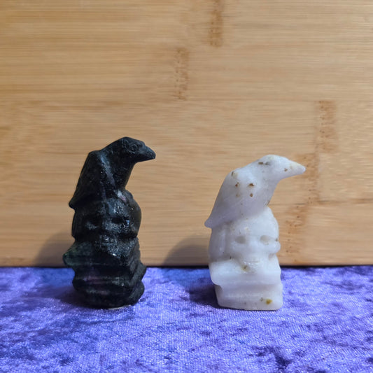 Raven on Book Carving - Wisdom, Protection & Divination