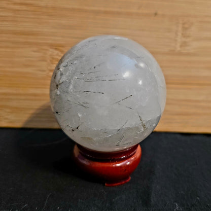 Tourmalinated Garden Quartz Sphere- Protection & Grounded Clarity