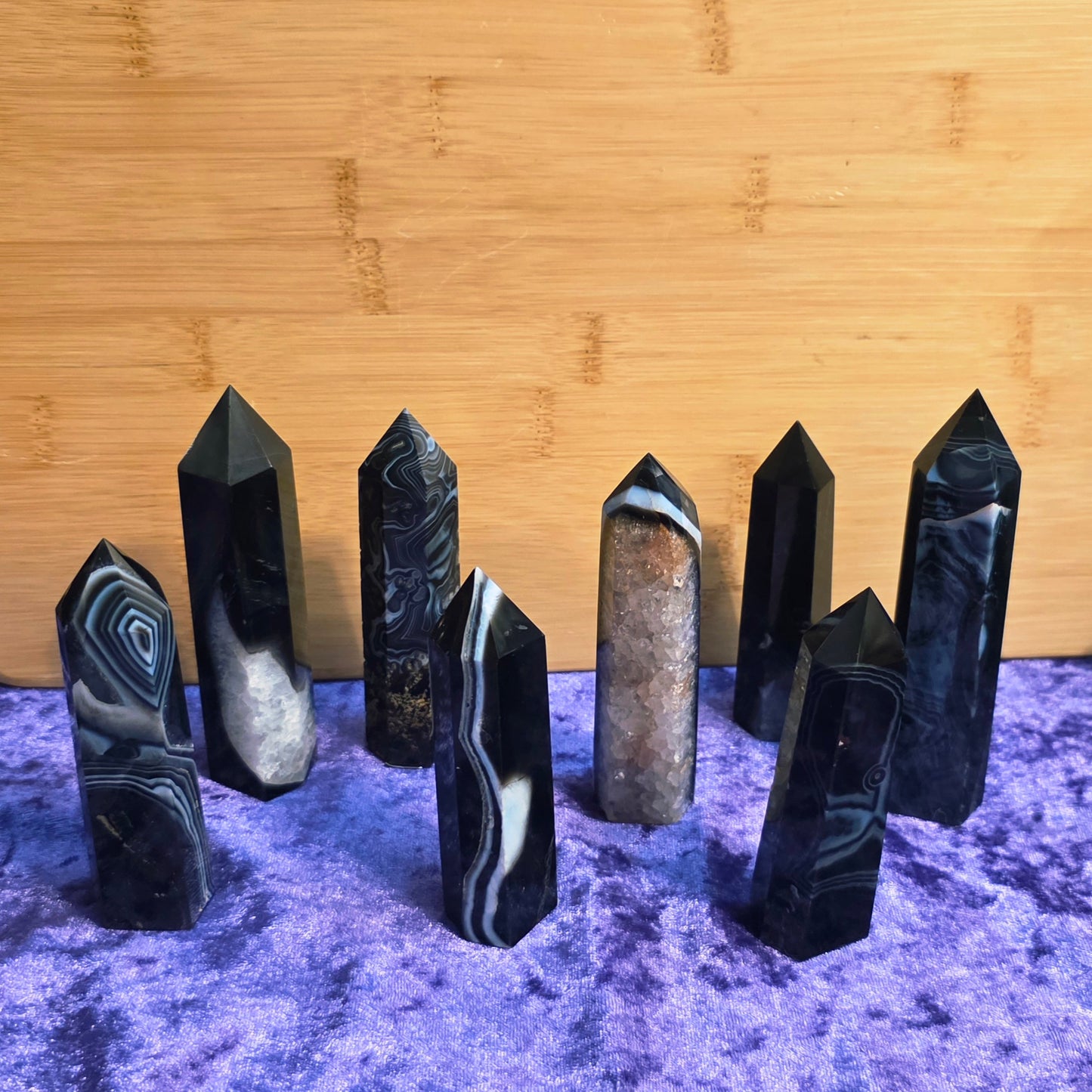 Black Striped Agate Tower- Grounding, Protection & Stability