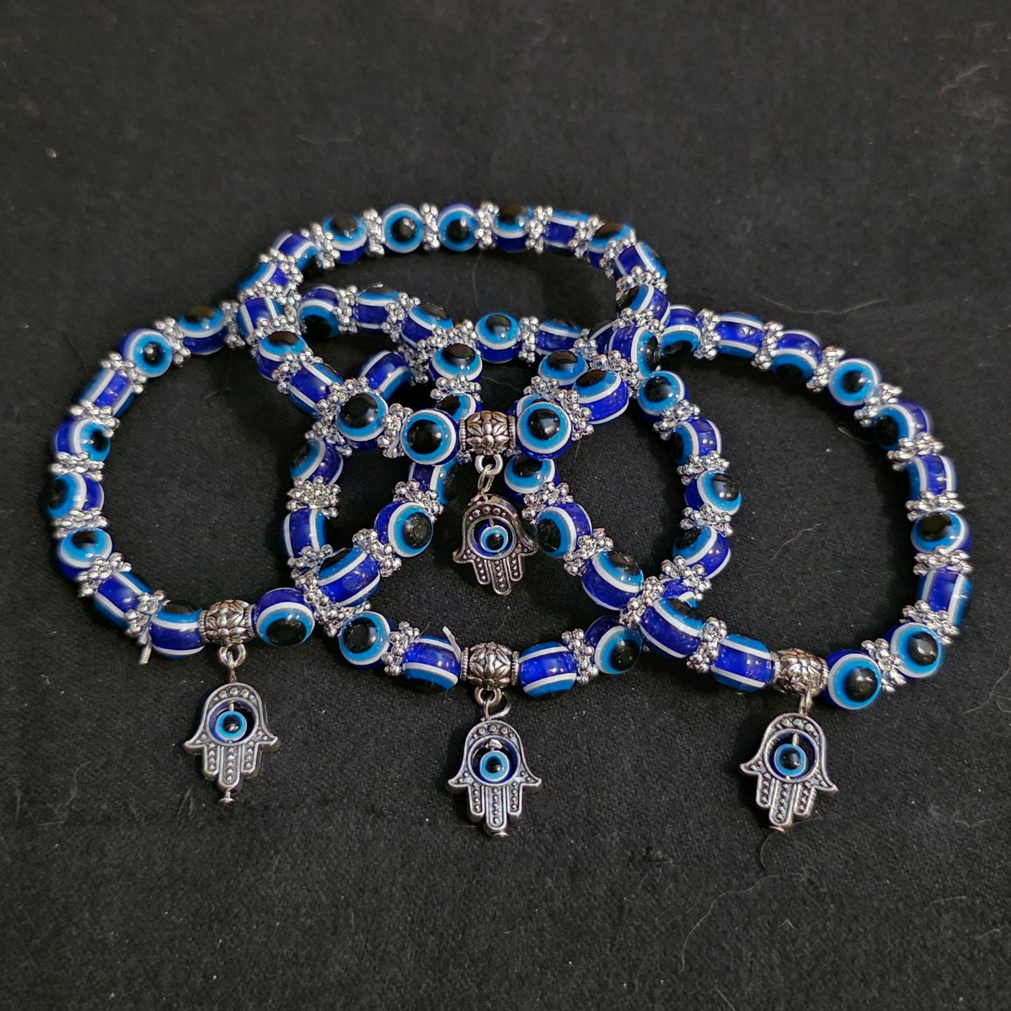 Evil Eye Hamsa Beaded Bracelet (8mm)