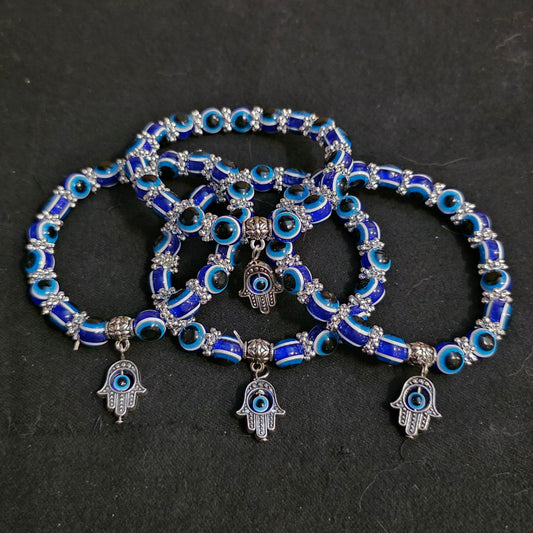 Evil Eye Hamsa Beaded Bracelet (8mm)