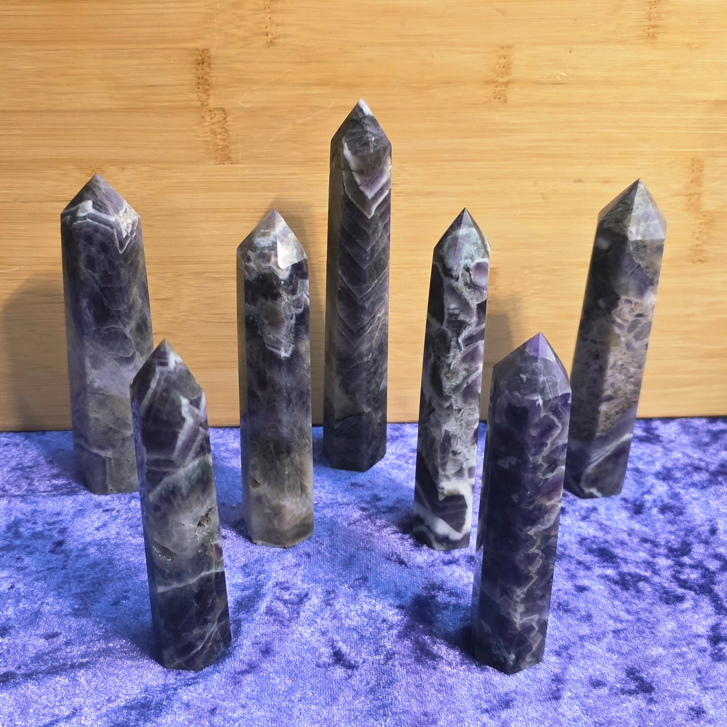 Chevron Amethyst Tower - Intuition, Protection & Spiritual Clarity (Third Eye & Crown Chakra)