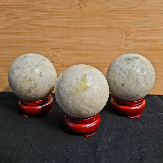 Serpentine Crystal Sphere – 52mm (2") Polished Stone, Protection & Kundalini Energy