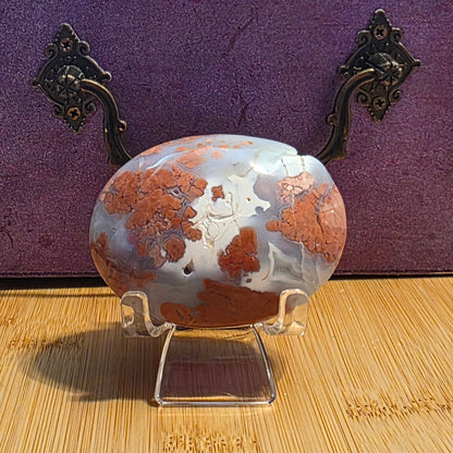 Pink Flower Agate palmstone – Growth, Self-Love & Gentle Motivation