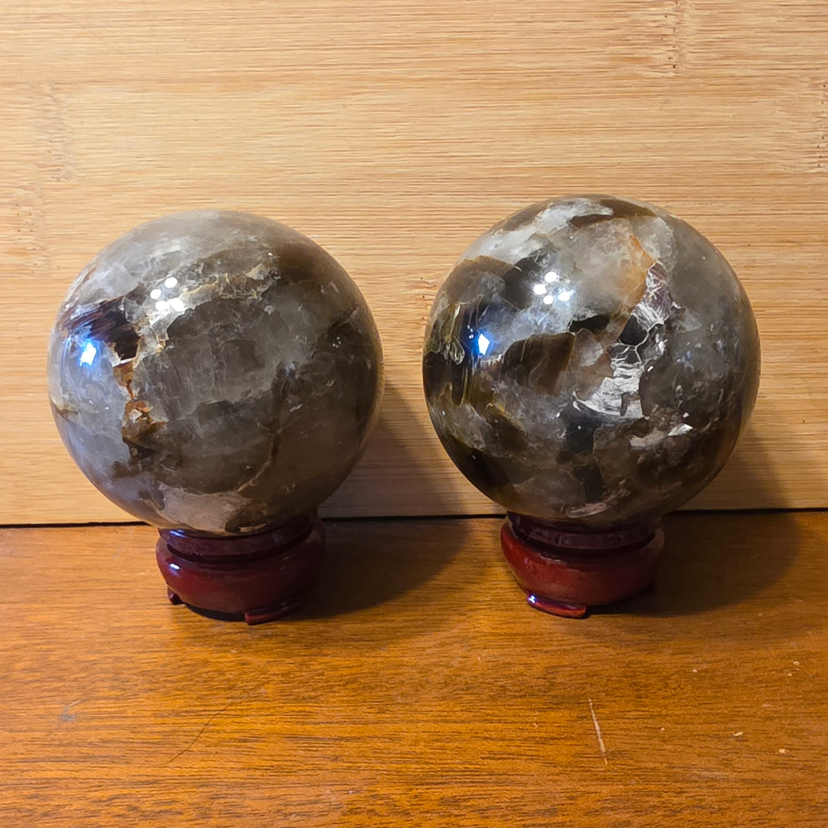 Smoky Quartz with mica sphere