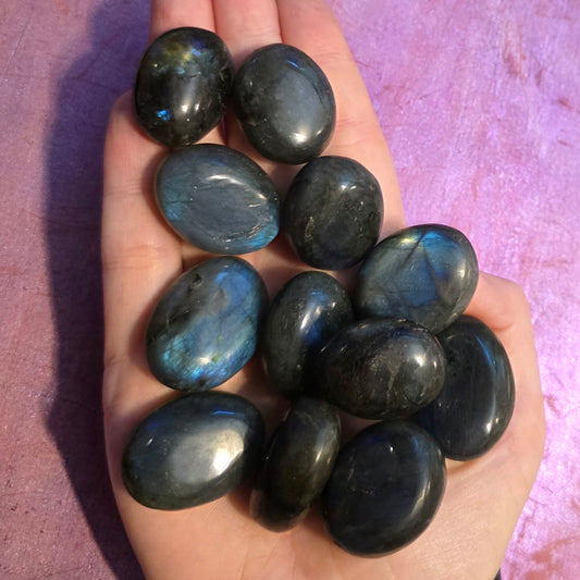 Labradorite tumbles