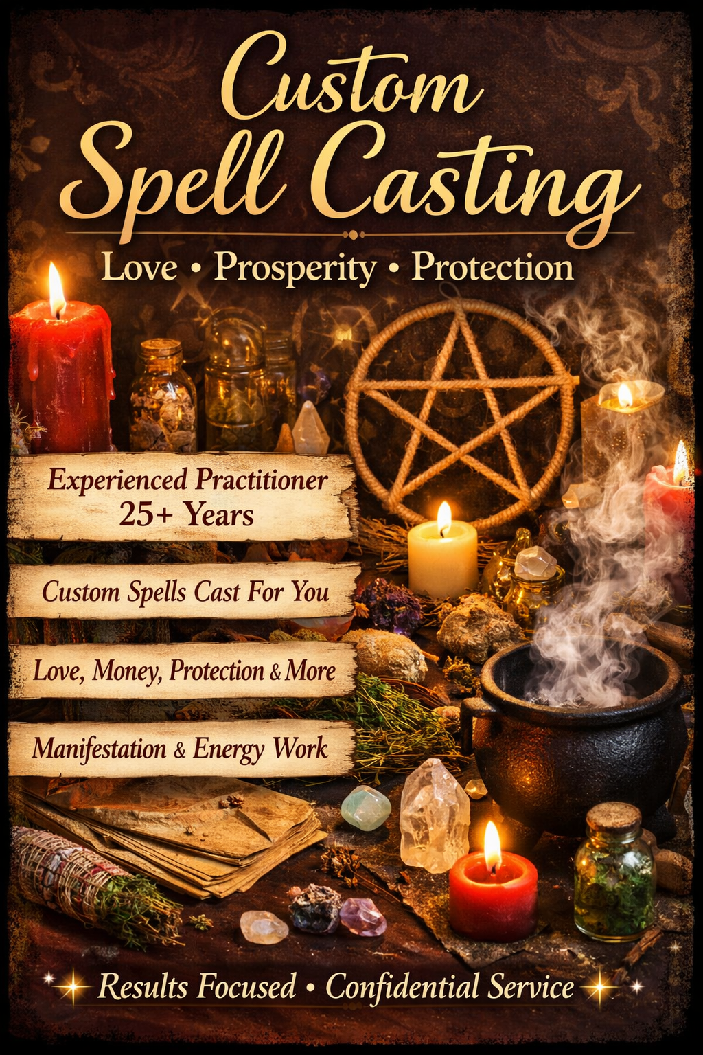Custom Spell Casting Service- Love, Protection, Prosperity & Energy Work