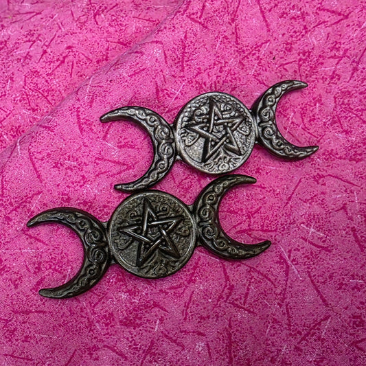 Obsidian Pentacle Triple Moons