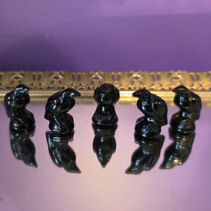 Black Obsidian crow, small– Grounding, Protection & Inner Strength