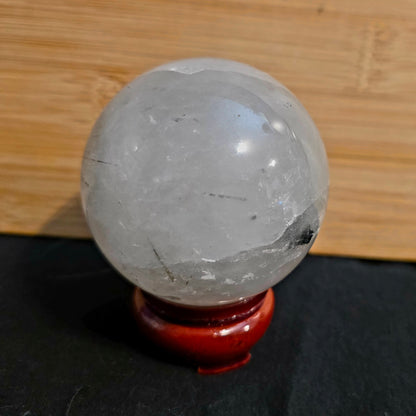 Tourmalinated Garden Quartz Sphere- Protection & Grounded Clarity
