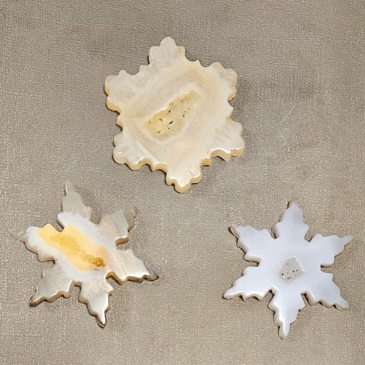 Druzy Agate Snowflakes
