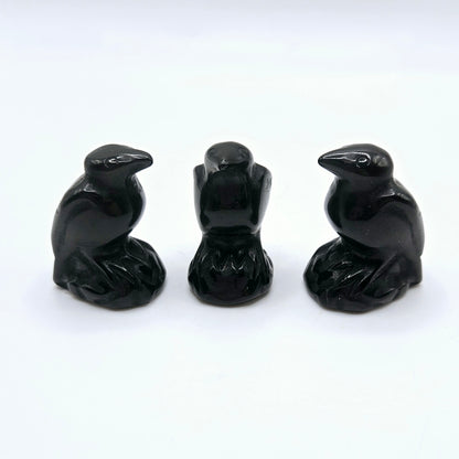 Black Obsidian crow, small– Grounding, Protection & Inner Strength