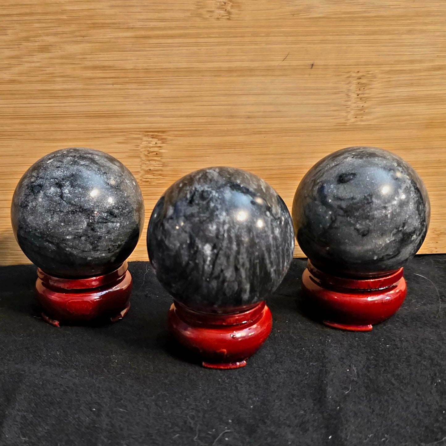 Black Gneiss Crystal Sphere – (2"), Polished Stone Sphere, Grounding & Stability Energy
